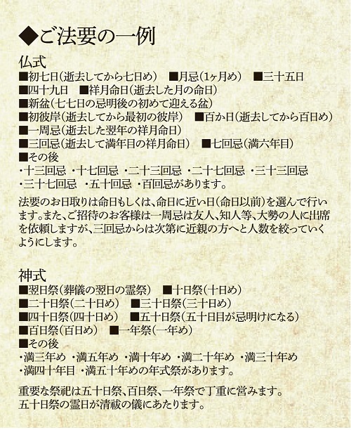 ご法要の一例