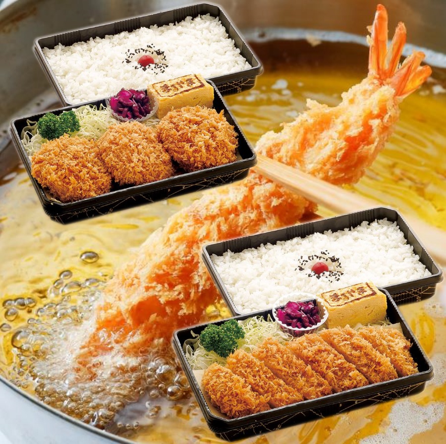 お弁当に海老フライサービス